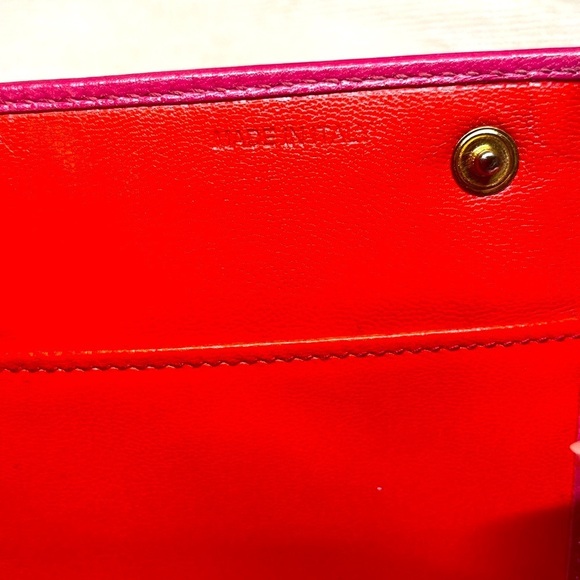 Miu Miu Pink Leather Clutch Wallet with Gold Logo Amaze-zing - Picture 11 of 13